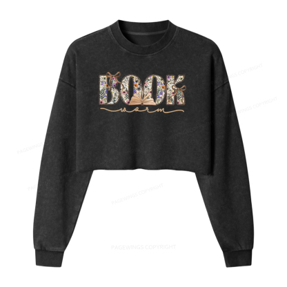 Pagewings Bookworm Washed Crop Sweatshirt