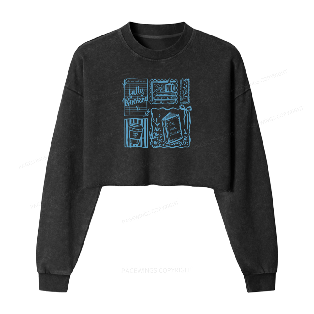 Pagewings Just One More Chapter Washed Crop Sweatshirt