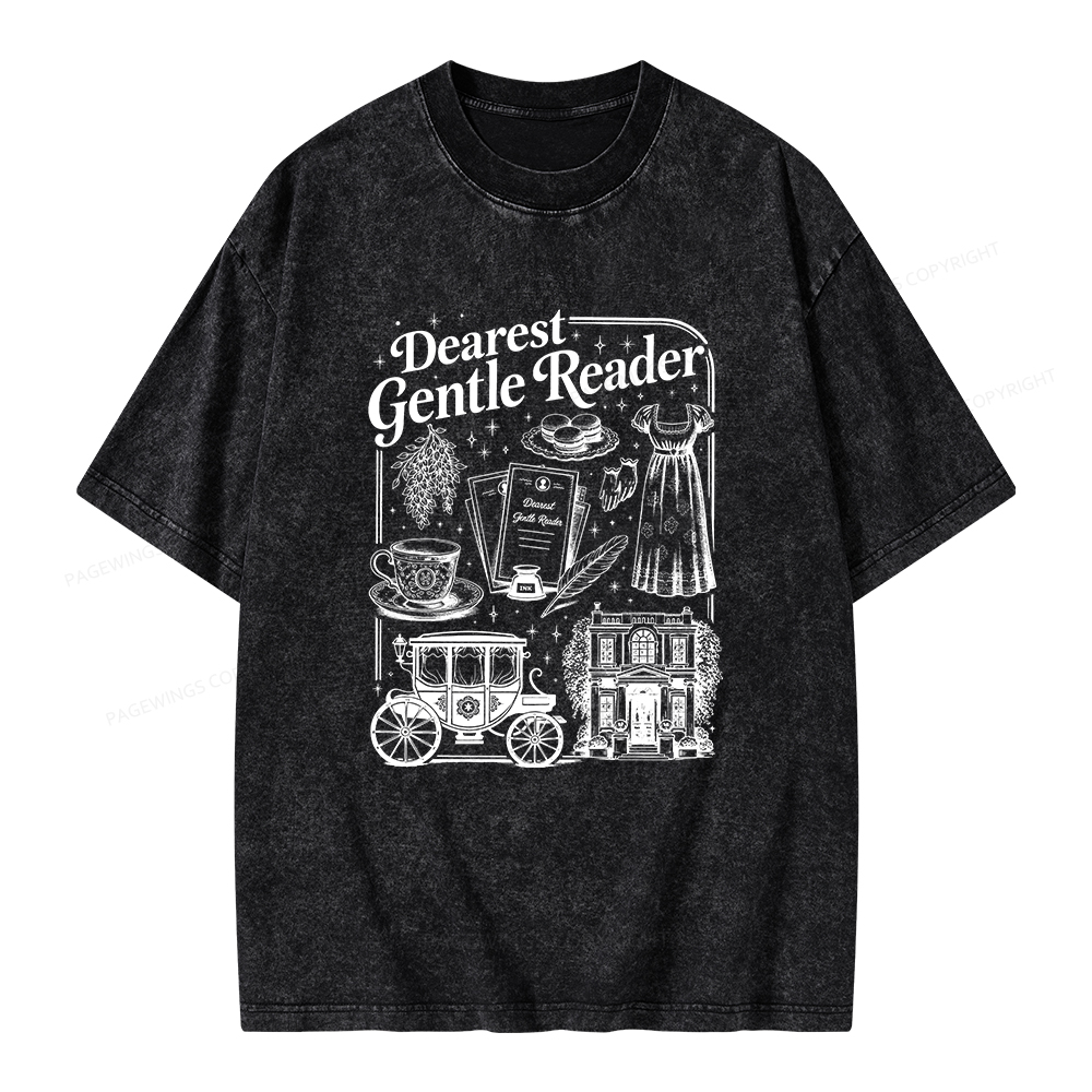 Pagewings Dearest Gentle Reader Unisex Washed T-shirt