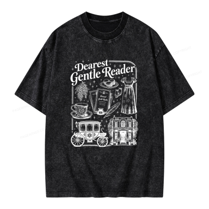 Pagewings Dearest Gentle Reader Unisex Washed T-shirt