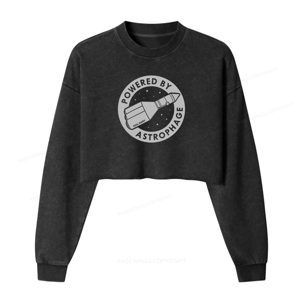 Pagewings Powered By Astrophage Washed Crop Sweatshirt