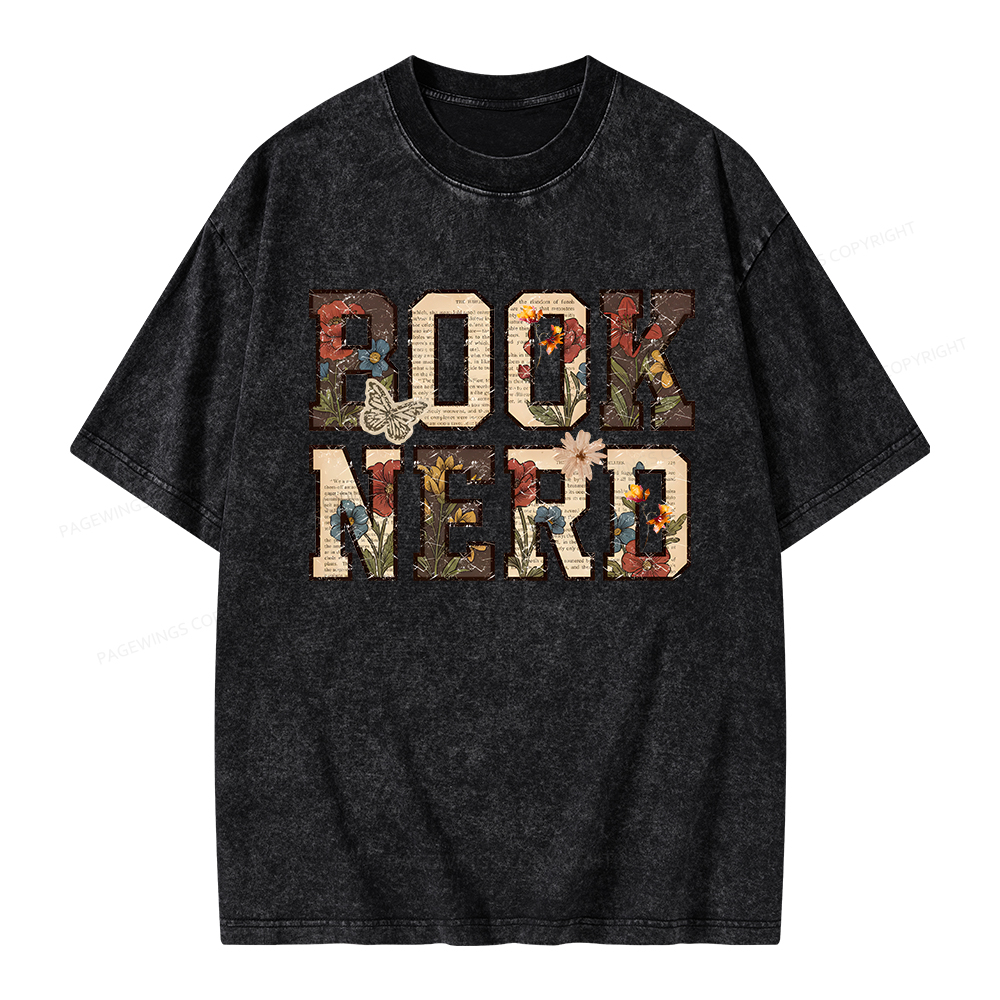 Pagewings Book Nerd Unisex Washed T-shirt