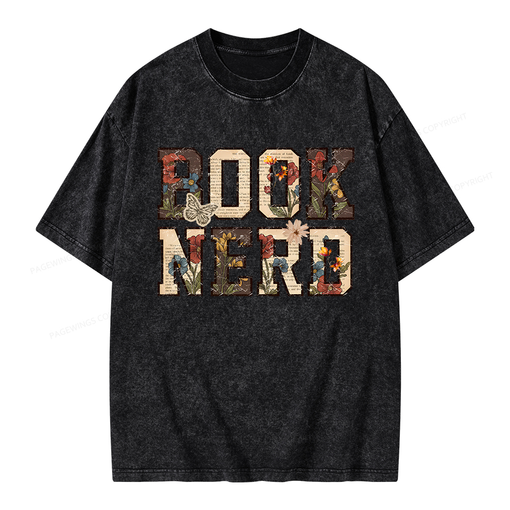 Pagewings Book Nerd Unisex Washed T-shirt