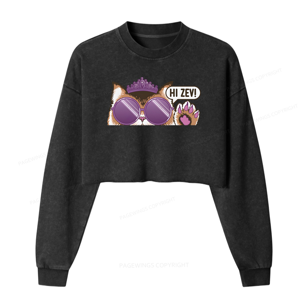 Pagewings Sci-Fi Book Lover Washed Crop Sweatshirt