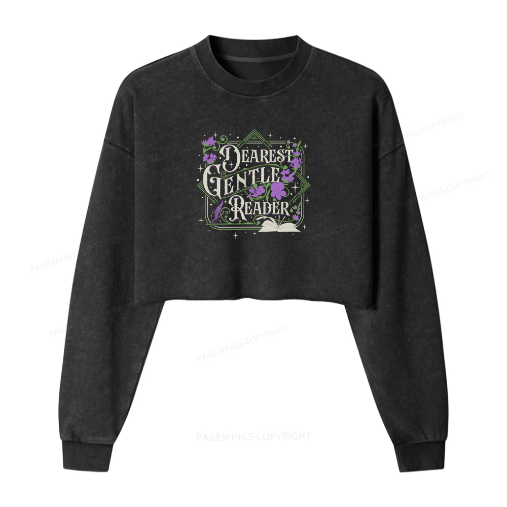 Pagewings Dearest Gentle Reader Washed Crop Sweatshirt