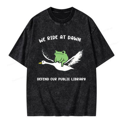 Pagewings We Ride at Dawn Unisex Washed T-shirt