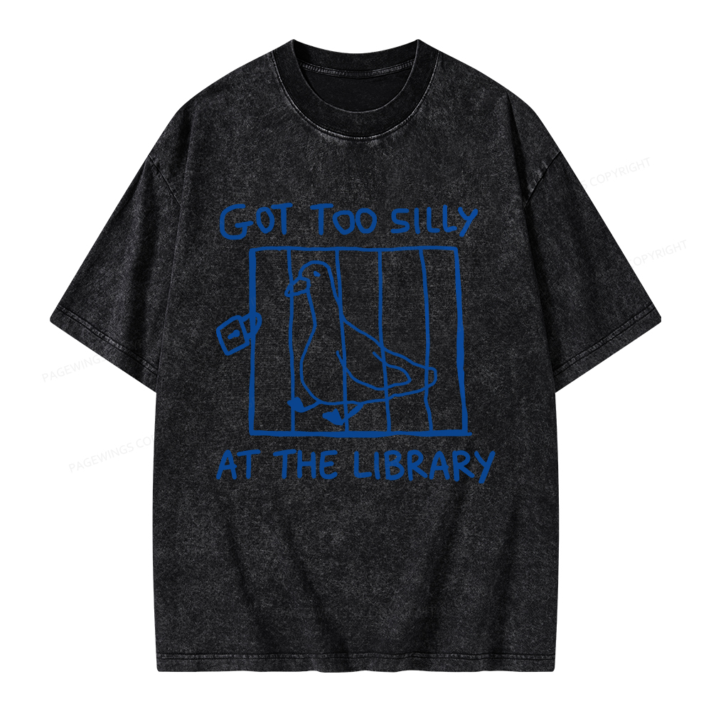 Pagewings Got Too Silly At The Library Unisex Washed T-shirt