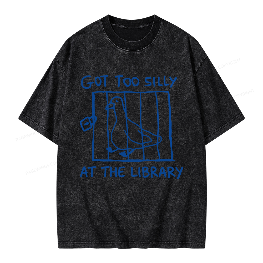 Pagewings Got Too Silly At The Library Unisex Washed T-shirt