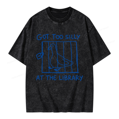 Pagewings Got Too Silly At The Library Unisex Washed T-shirt
