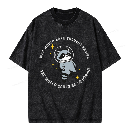 Pagewings Saving The World Could Be So Boring Unisex Washed T-shirt