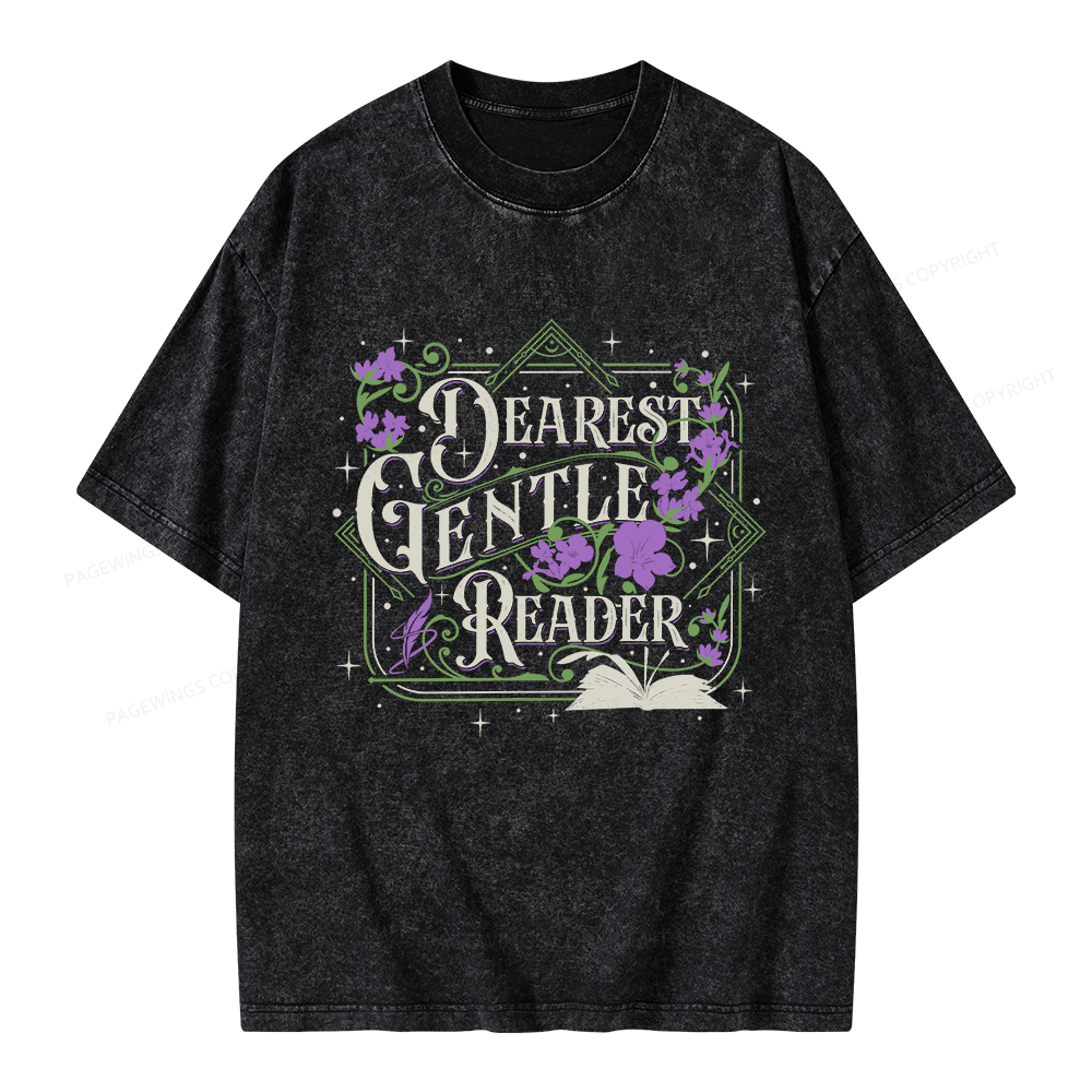 Pagewings Dearest Gentle Reader Unisex Washed T-shirt
