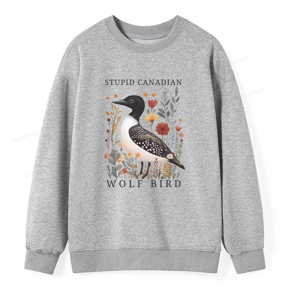Pagewings Stupid Canadian Wolf Bird Unisex Classic Sweatshirt