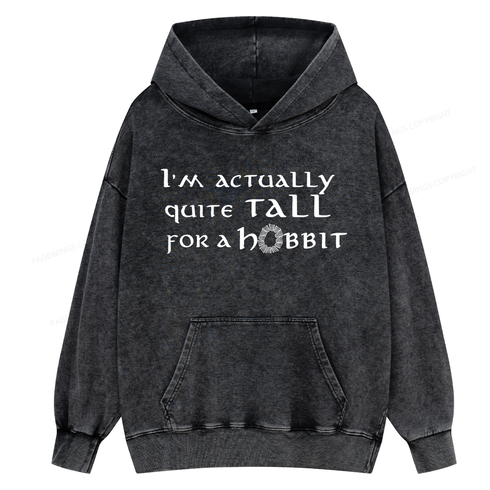 Pagewings I'm Actually Quite Tall Unisex Washed Hoodie