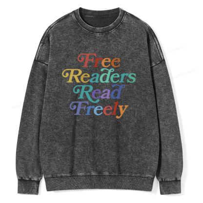  Pagewings Free Readers Read Freely Unisex Washed Sweatshirt
