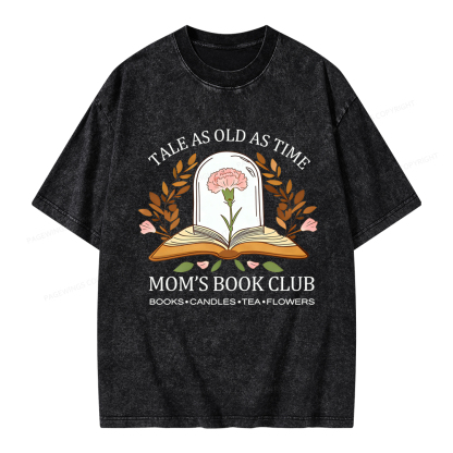 Pagewings Mom's Book Club Unisex Washed T-shirt
