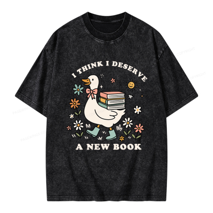 Pagewings I Think I Deserve A New Book Unisex Washed T-shirt