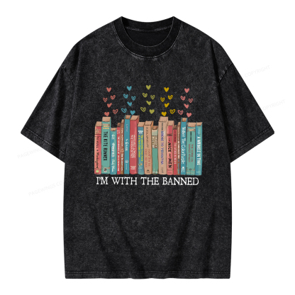 Pagewings I'm With The Banned Unisex Washed T-shirt