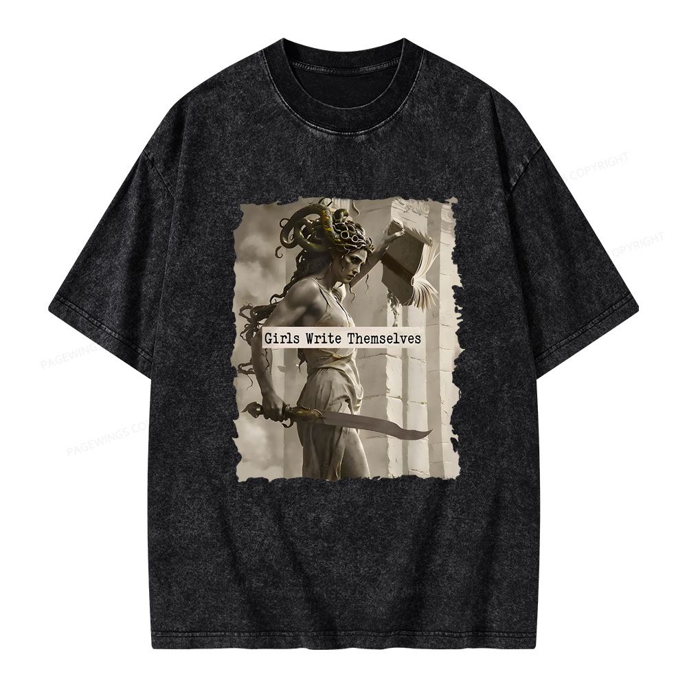 Pagewings Girls Will Be Girls Unisex Washed T-shirt