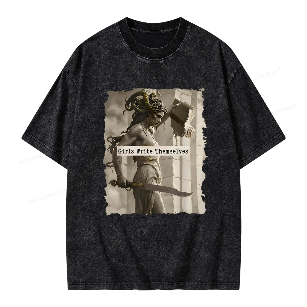 Pagewings Girls Will Be Girls Unisex Washed T-shirt