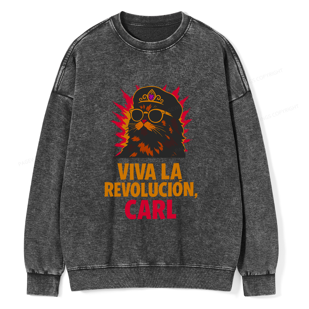 Pagewings Viva La Revolucion Unisex Washed Sweatshirt