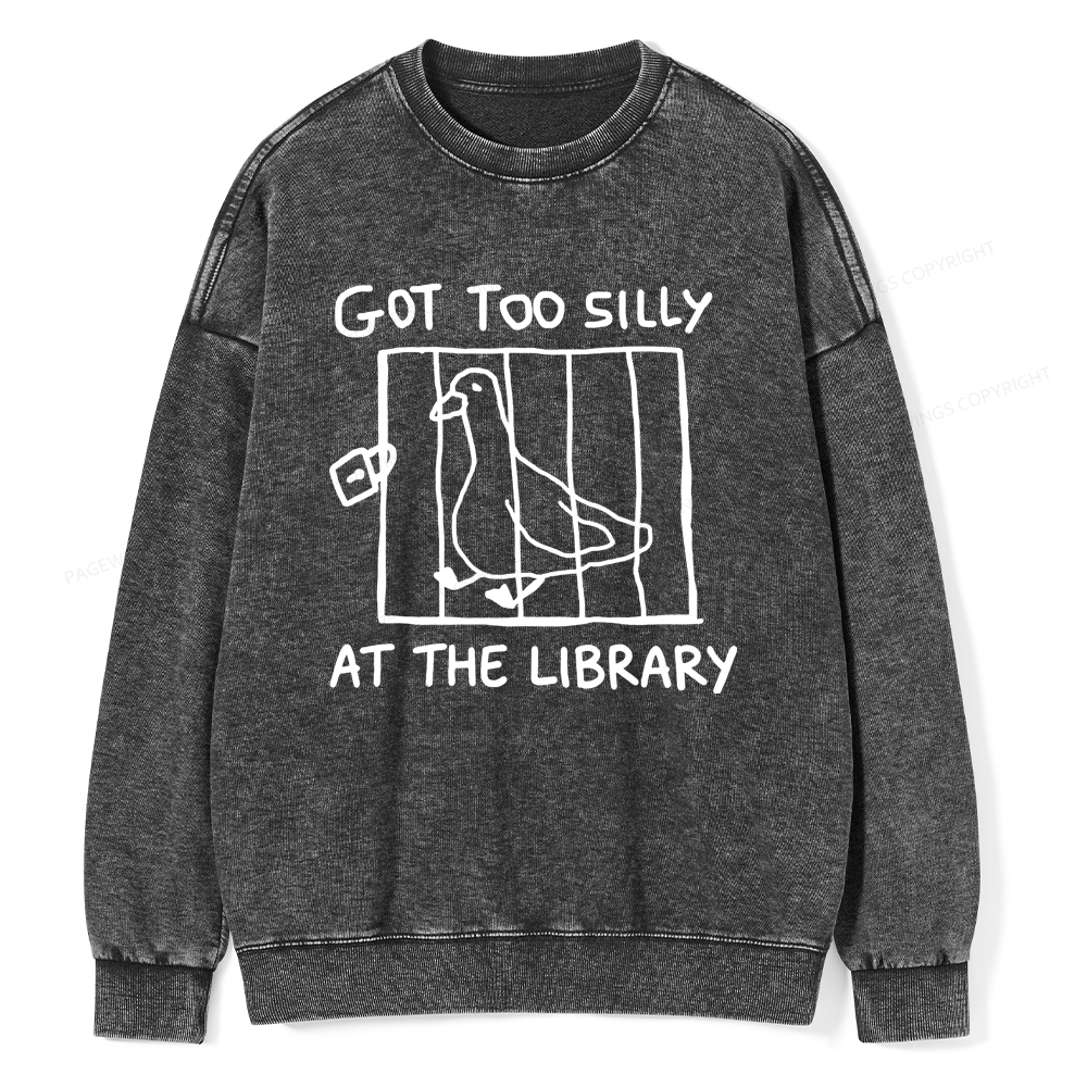 Pagewings Got Too Silly At The Library Unisex Washed Sweatshirt