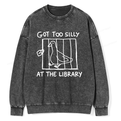 Pagewings Got Too Silly At The Library Unisex Washed Sweatshirt