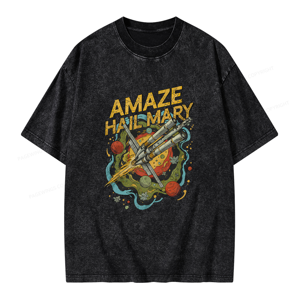 Pagewings Amaze Hail Mary Amaze Unisex Washed T-shirt