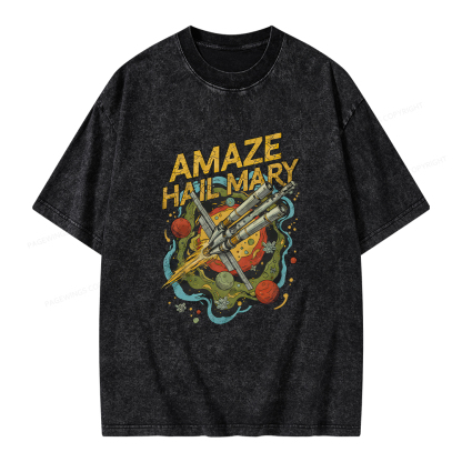 Pagewings Amaze Hail Mary Amaze Unisex Washed T-shirt