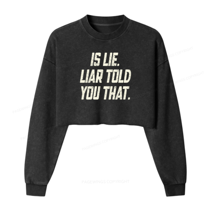 Pagewings Is Lie Liar Told You That Washed Crop Sweatshirt