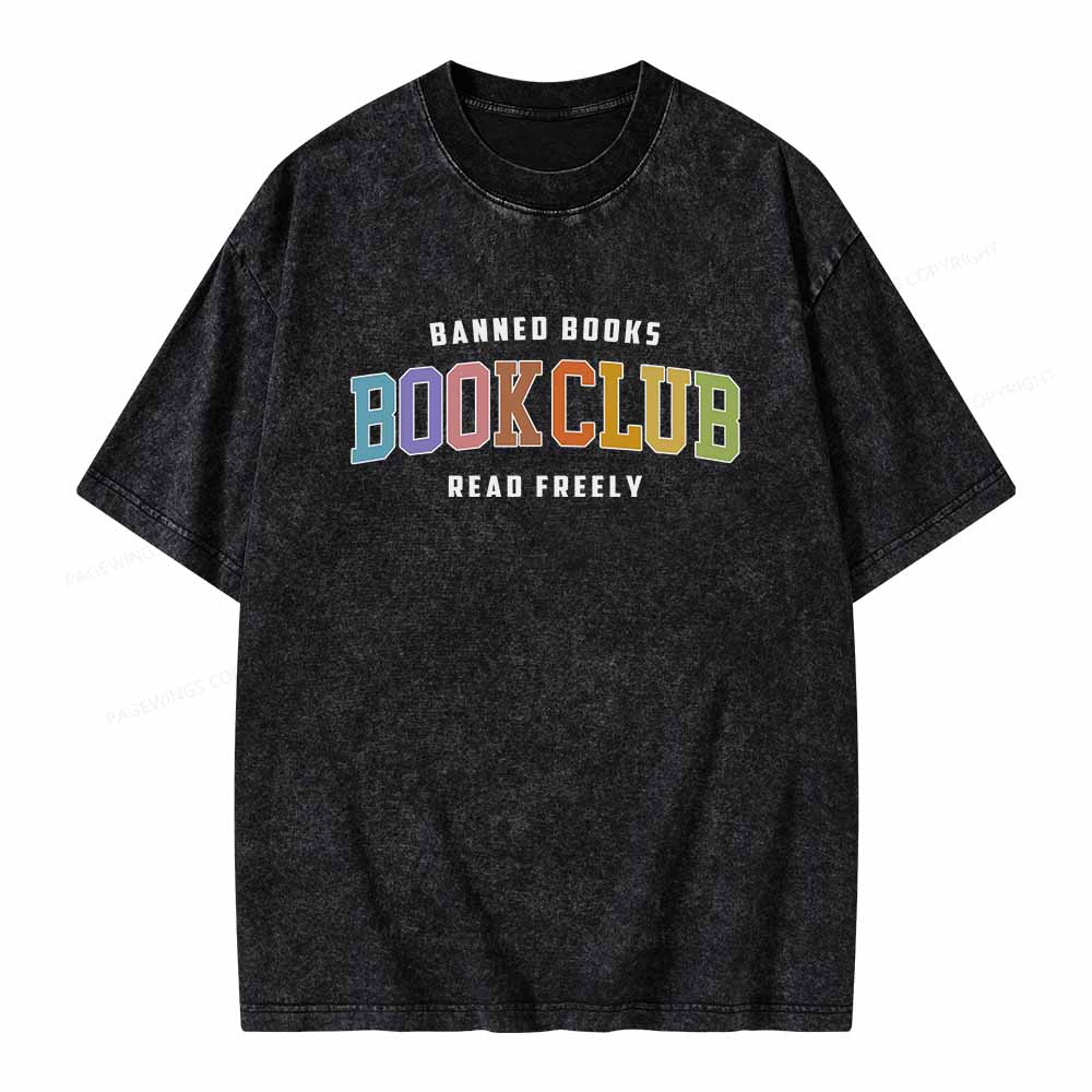 Pagewings Banned Book Book Club Unisex Washed T-shirt