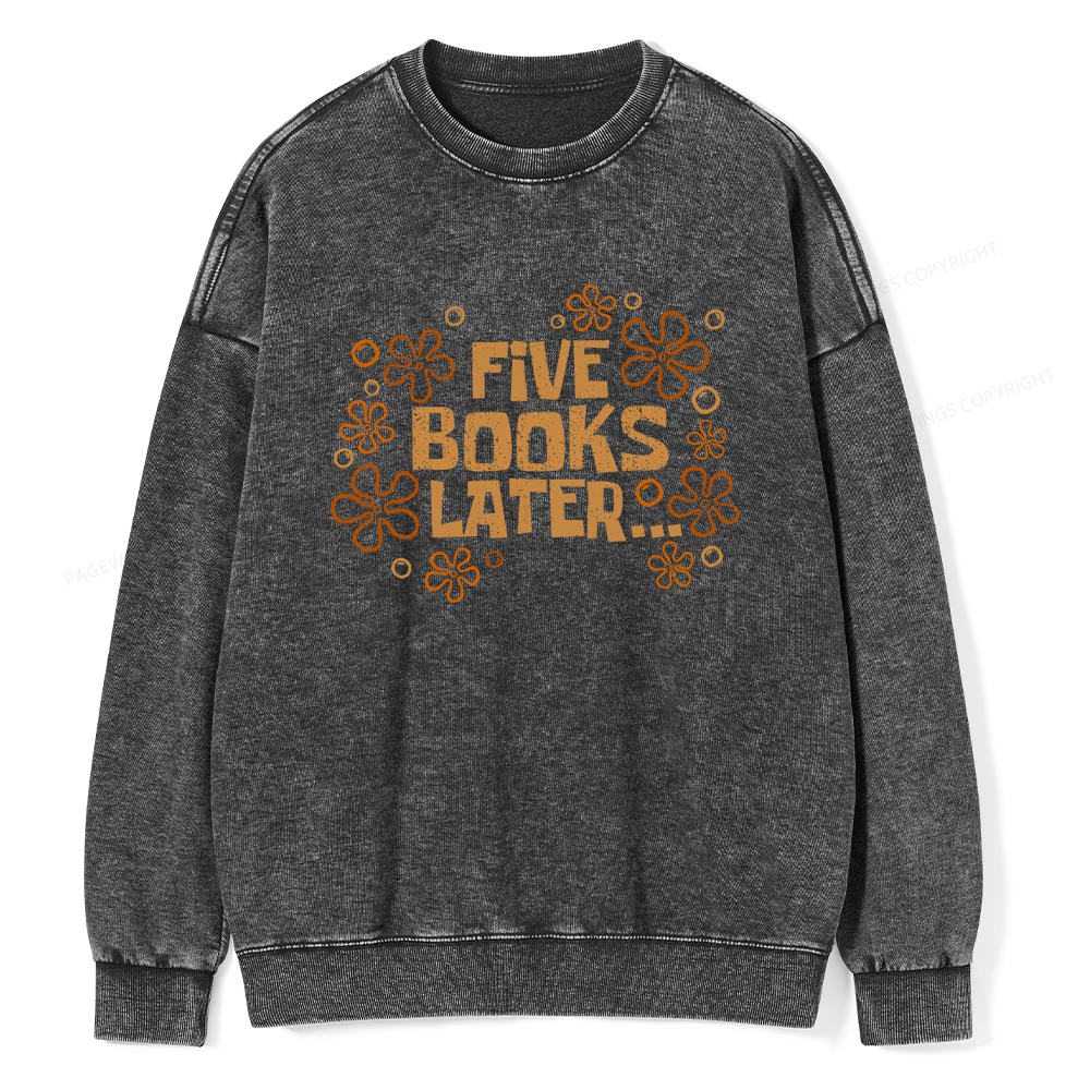 Pagewings Five Books Later Washed Sweatshirt