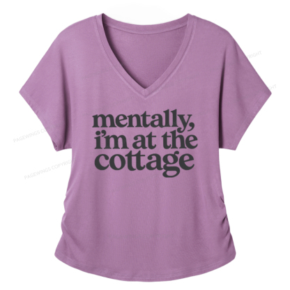 Pagewings At The Cottage Soft Women's Modal V-neck T-shirt  