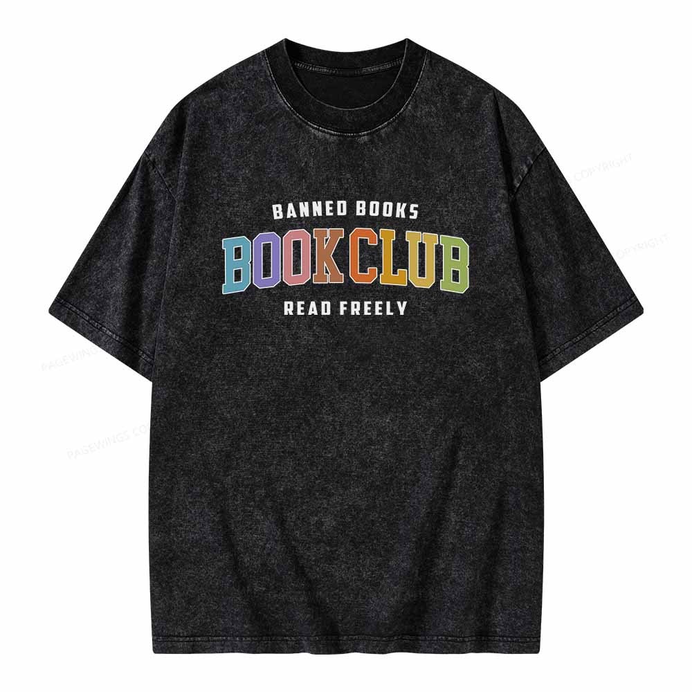 Pagewings Banned Book Book Club Unisex Washed T-shirt
