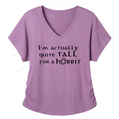 Pagewings I'm Actually Quite Tall Soft Women's Modal V-neck T-shirt  