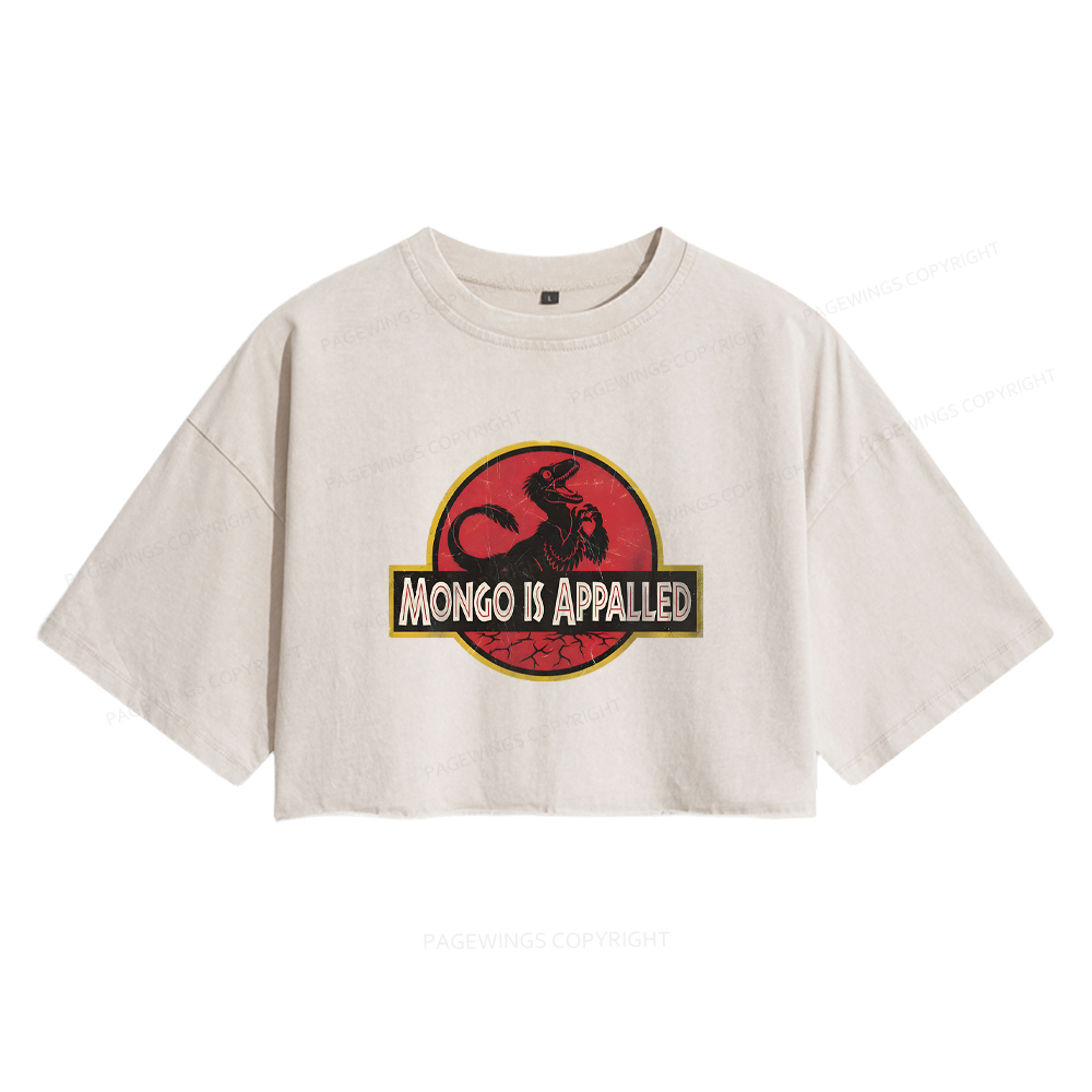 Pagewings Mongo Is Appalled Women's Washed Cropped T-shirt