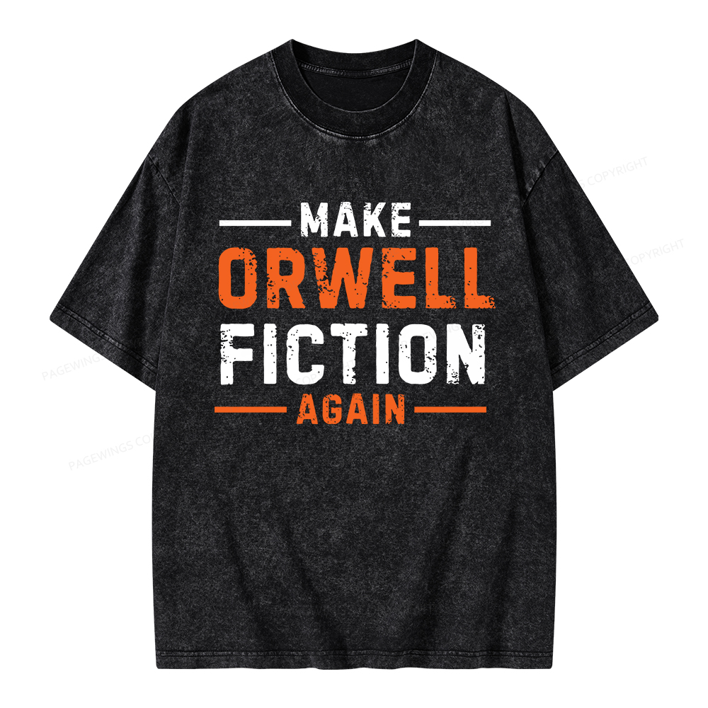Pagewings Make Orwell Fiction Again Unisex Washed T-shirt