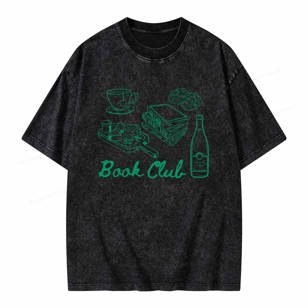 Pagewings Book Club Shirt Unisex Washed T-shirt