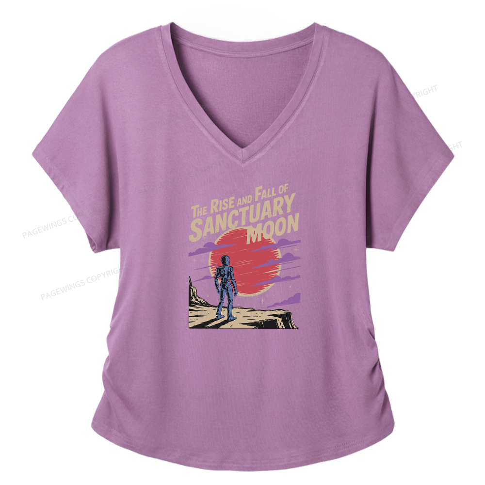 Pagewings The Rise And Fall Of Sanctuary Moon Soft Women's Modal V-neck T-shirt