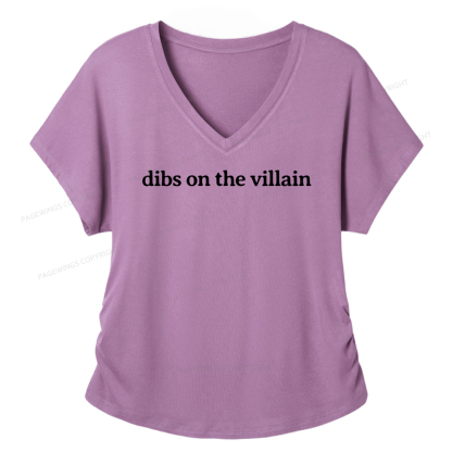 Pagewings Dibs On The Villain Soft Women's Modal V-neck T-shirt