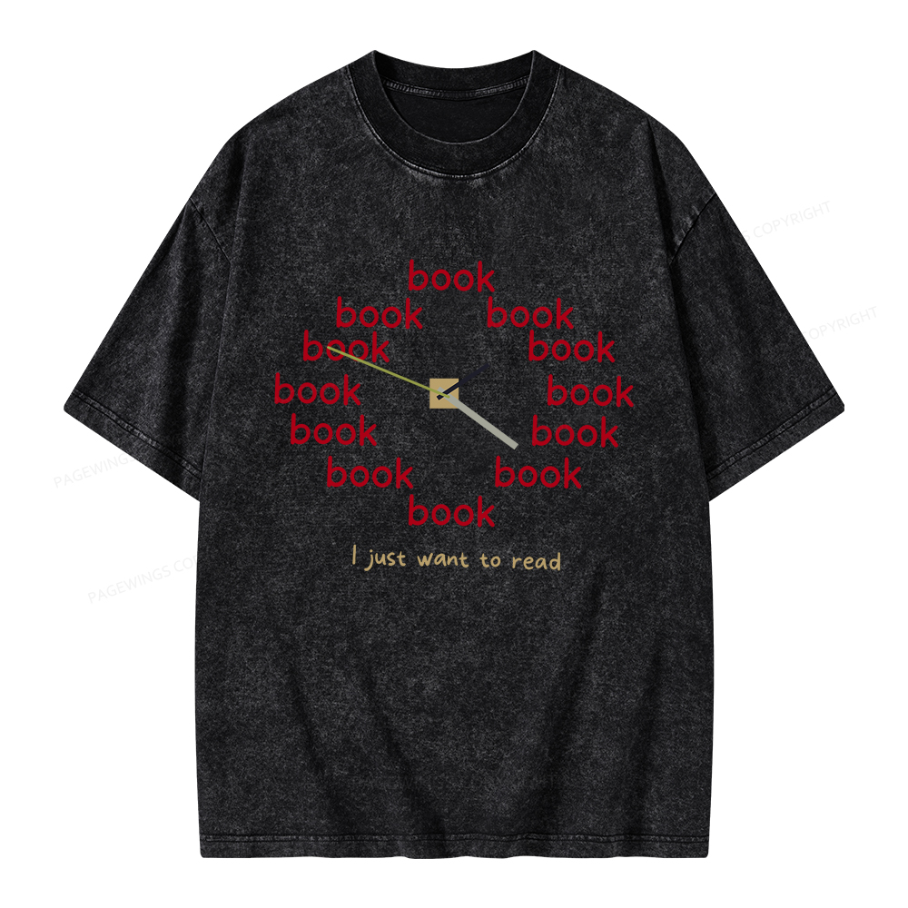 Pagewings I Just Want To Read Unisex Washed T-shirt