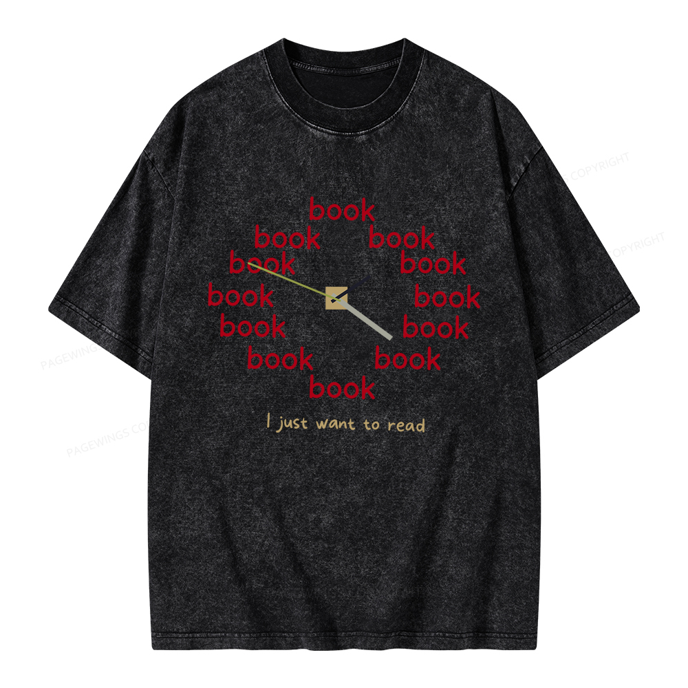 Pagewings I Just Want To Read Unisex Washed T-shirt