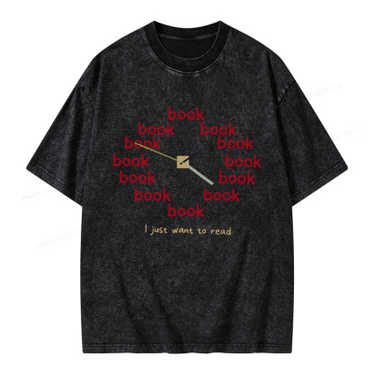Pagewings I Just Want To Read Unisex Washed T-shirt