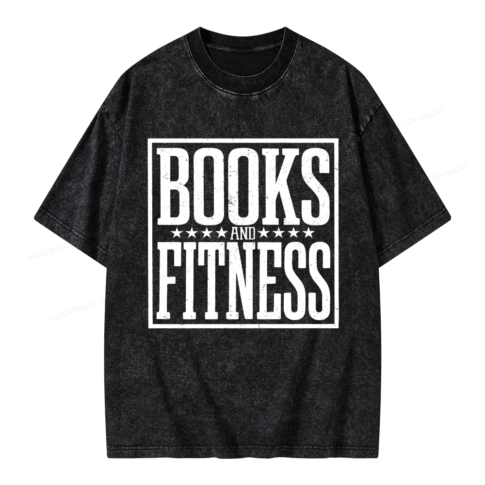 Pagewings Books And Fitness Unisex Washed T-shirt