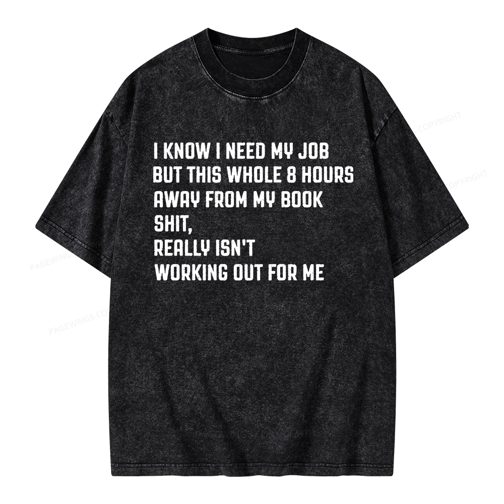 Pagewings Funny Book Lover Unisex Washed T-shirt