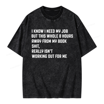 Pagewings Funny Book Lover Unisex Washed T-shirt