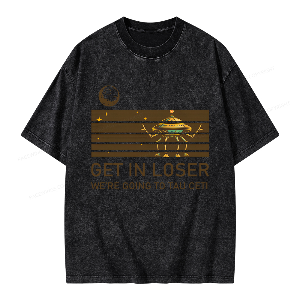 Pagewings Get In Loser Unisex Washed T-shirt