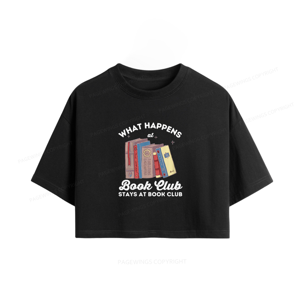 Pagewings Stays At Book Club Book Women Crop Tops