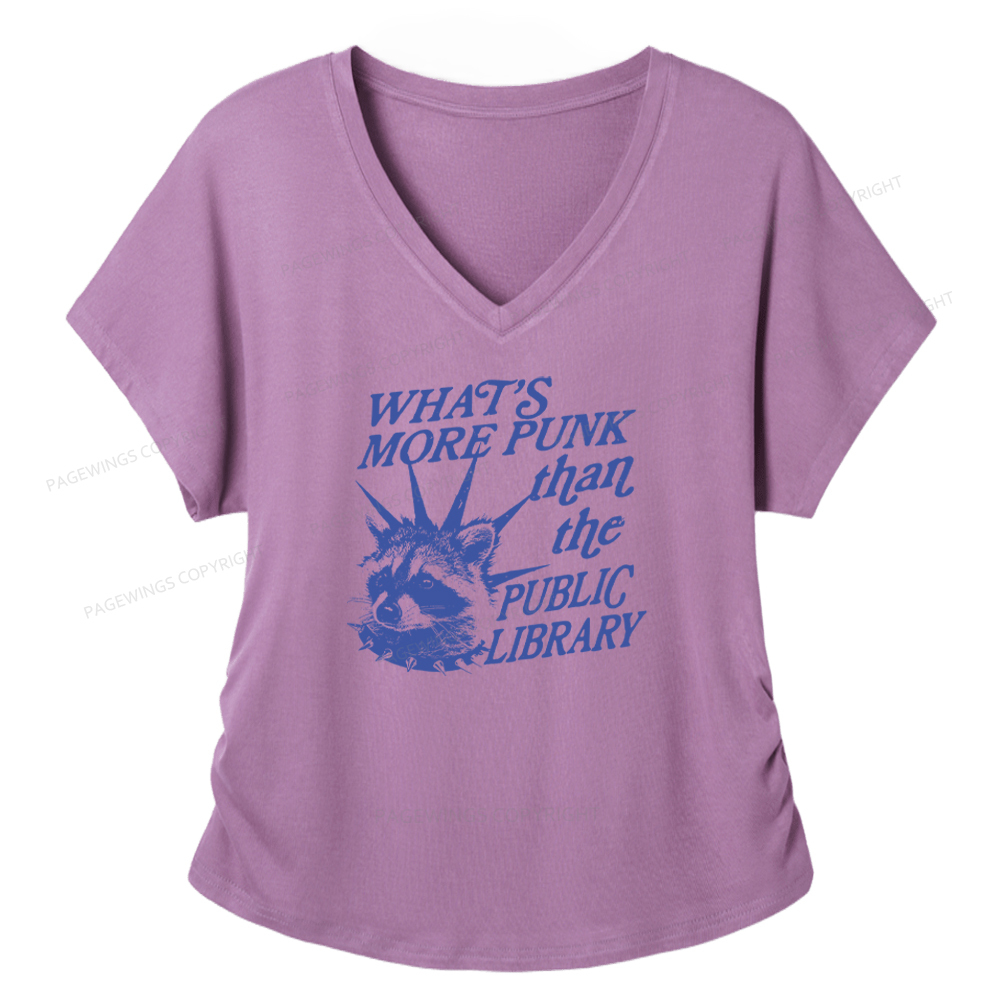 Pagewings What's More Punk Than The Public Library Women's Modal V-neck T-shirt  