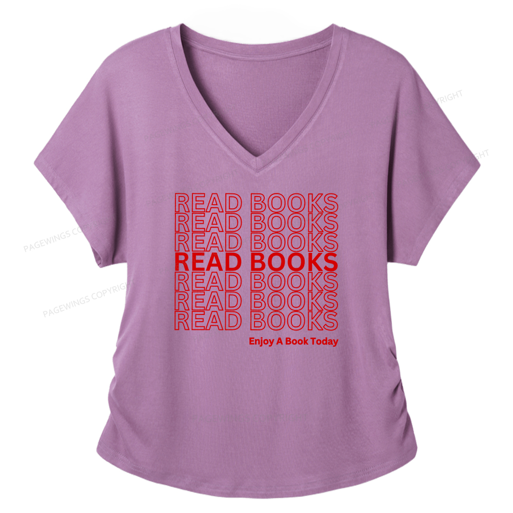 Pagewings Read Books Librarian Women's Modal V-neck T-shirt  