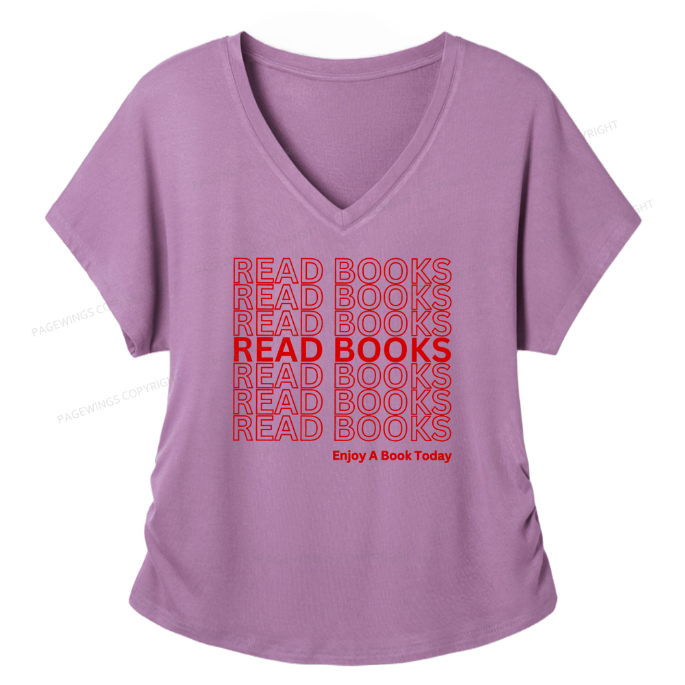 Pagewings Read Books Librarian Women's Modal V-neck T-shirt  